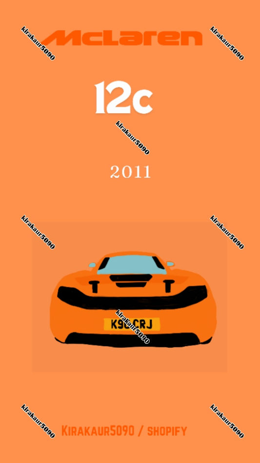 PERSONALISED MCLAREN 12C - PHONE WALLPAPER